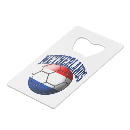 Vlag van Nederlands Voetbal Creditkaart Flessenopener (Achterkant Gekanteld)