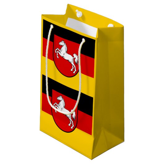 Vlag van Nedersaksen Klein Gift Bag Klein Cadeauzakje (Voorkant Gekanteld)