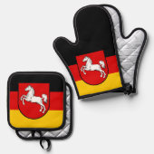 Vlag van Nedersaksen Ovenwant & Pannenlap Set (Voorkant / Achterkant)