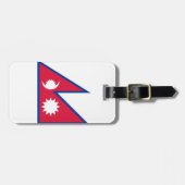 Vlag van Nepal Bagagelabel met lederriem (Voorkant horizontaal)