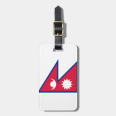 Vlag van Nepal Bagagelabel met lederriem (Voorkant verticaal)