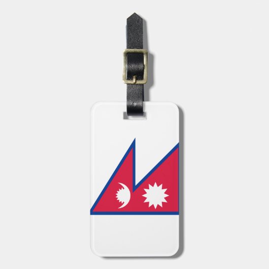 Vlag van Nepal Bagagelabel met lederriem (Voorkant verticaal)
