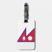 Vlag van Nepal Bagagelabel met lederriem (Achterkant verticaal)