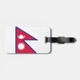 Vlag van Nepal Bagagelabel met lederriem