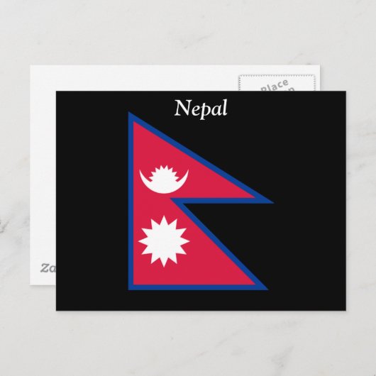 Vlag van Nepal Briefkaart (Voorkant / Achterkant)