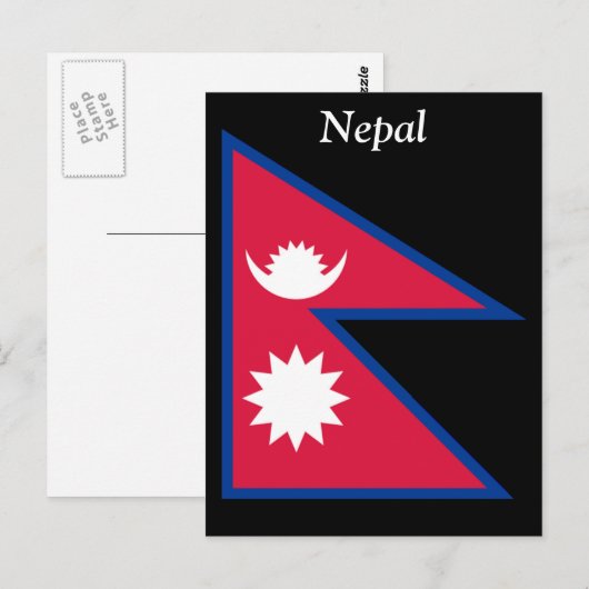 Vlag van Nepal Briefkaart (Voorkant / Achterkant)