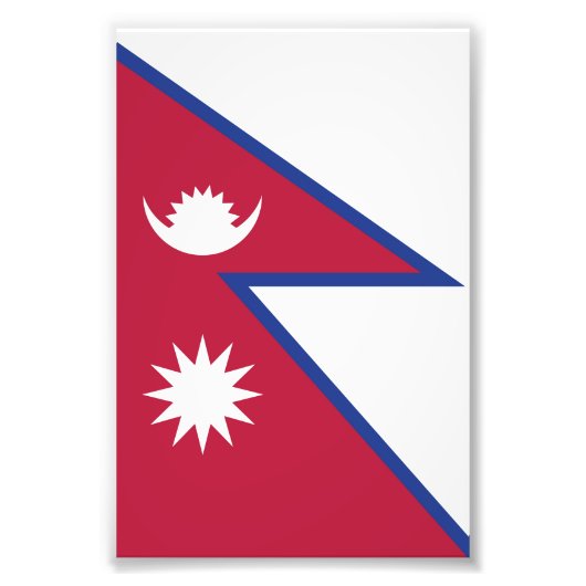 Vlag van Nepal Foto Afdruk (Voorkant)