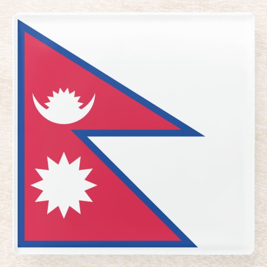 Vlag van Nepal Glazen Onderzetter (Voorkant)