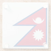 Vlag van Nepal Glazen Onderzetter (Achterkant)