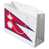 Vlag van Nepal Groot Cadeauzakje (Achterkant Gekanteld)