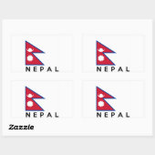 vlag van nepal land naam tekst rechthoekige sticker (Vel)