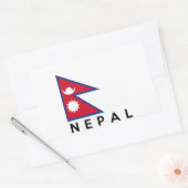vlag van nepal land naam tekst rechthoekige sticker (Envelop)