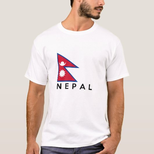 vlag van nepal land naam tekst t-shirt (Voorkant)