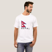vlag van nepal land naam tekst t-shirt (Voorkant volledig)