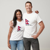 vlag van nepal land naam tekst t-shirt (Unisex)