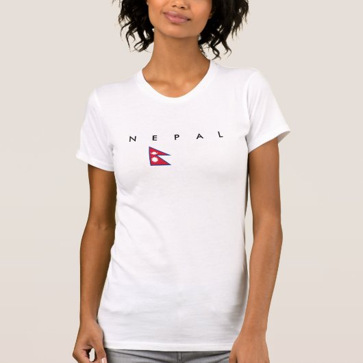 vlag van nepal land t-shirt (Voorkant)