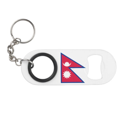 Vlag van Nepal Mini Flessenopener (Voorkant (Horizontaal))