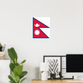 Vlag van Nepal Poster (Thuiskantoor)