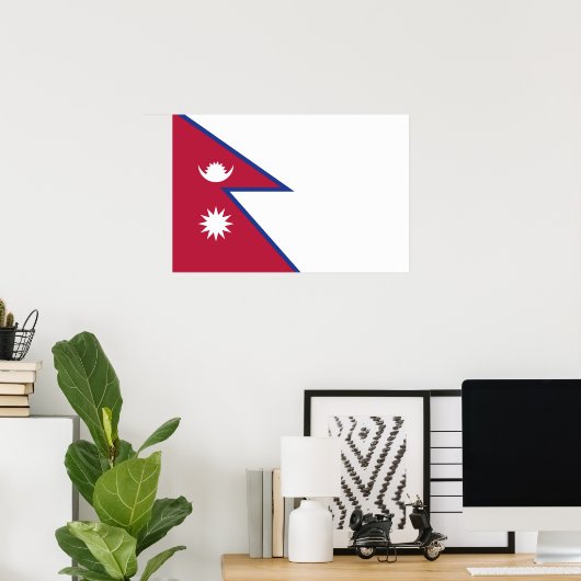 Vlag van Nepal Poster (Thuiskantoor)