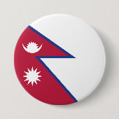 Vlag van Nepal Ronde Button 7,6 Cm (Voorkant)