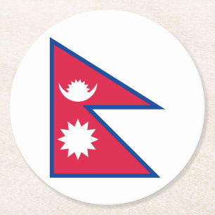 Vlag van Nepal Ronde Kartonnen Onderzetter