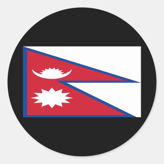Vlag van Nepal Ronde Sticker (Voorkant)