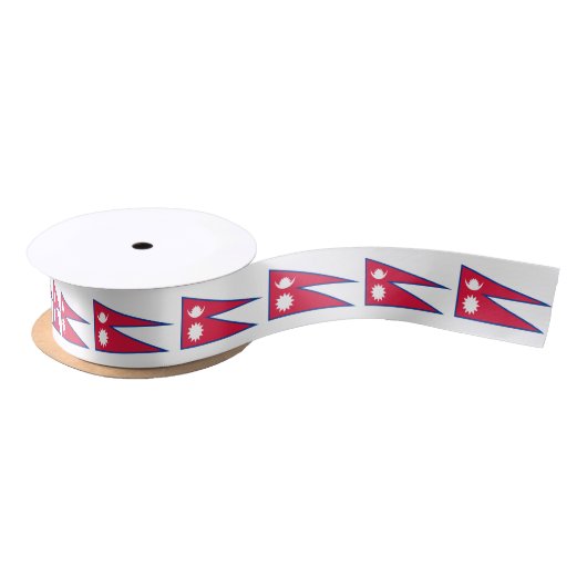 Vlag van Nepal Satijnen Lint (Spoel)