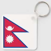 Vlag van Nepal Sleutelhanger (Achterkant)