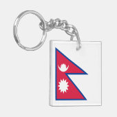 Vlag van Nepal Sleutelhanger (Voorkant Links)