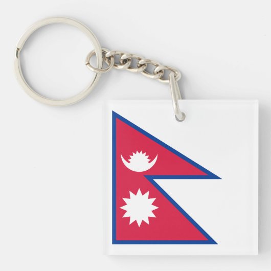 Vlag van Nepal Sleutelhanger (Voorkant)