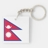 Vlag van Nepal Sleutelhanger (Achterkant)