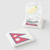 Vlag van Nepal Stenen Onderzetter (Zijkant)