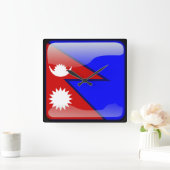 Vlag van Nepal Vierkante Klok (Huis)