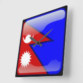 Vlag van Nepal Vierkante Klok (Hoek)