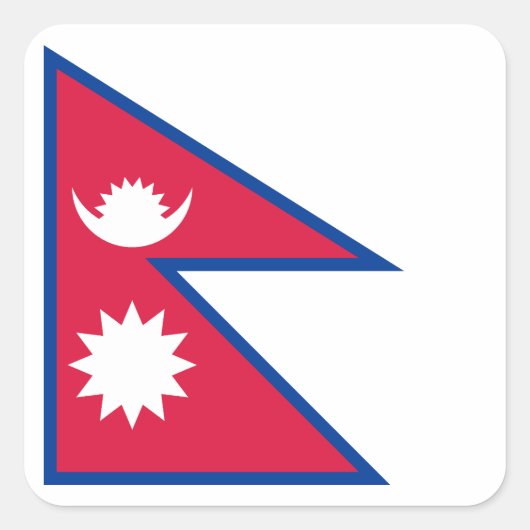 Vlag van Nepal Vierkante Sticker (Voorkant)