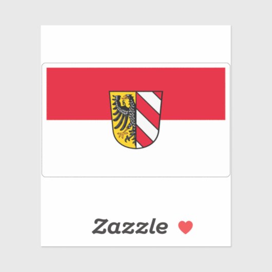 Vlag van Neurenberg (Nürnberg), Duitsland Sticker (Vel)