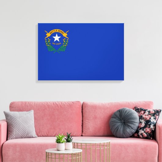 Vlag van Nevada Canvas Print (Insitu (Woonkamer))
