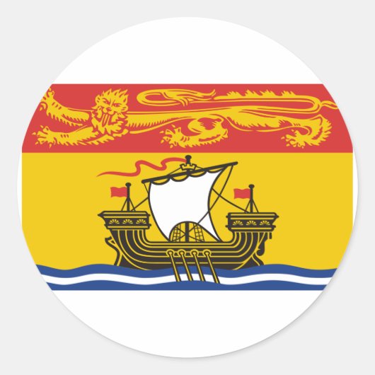 Vlag van New Brunswick, Canada Ronde Sticker (Voorkant)