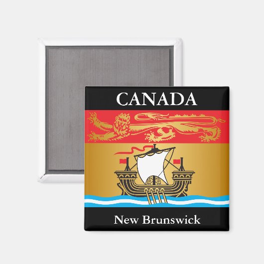 vlag van New Brunswick Magneet (Voorkant / Achterkant)