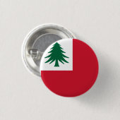 Vlag van New England (alleen pijnhout) - niet-offi Ronde Button 3,2 Cm (Voorkant /achterkant)