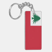 Vlag van New England (alleen pijnhout) - niet-offi Sleutelhanger (Voorkant Links)