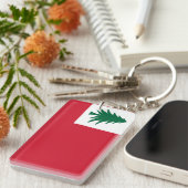 Vlag van New England (alleen pijnhout) - niet-offi Sleutelhanger (Voorkant Rechts)