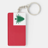 Vlag van New England (alleen pijnhout) - niet-offi Sleutelhanger (achterkant)