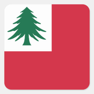 Vlag van New England (alleen pijnhout) - niet-offi Vierkante Sticker