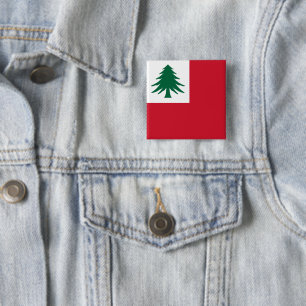 Vlag van New England Vierkante Button 5,1 Cm