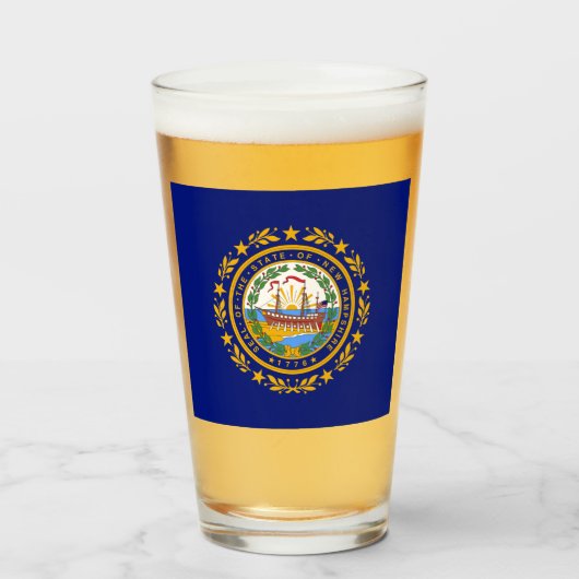 vlag van New Hampshire Glas (Voorkant gevuld)