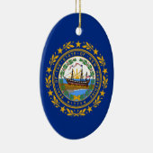 vlag van New Hampshire Keramisch Ornament (Rechts)
