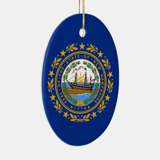 vlag van New Hampshire Keramisch Ornament (Rechts)