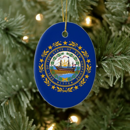 vlag van New Hampshire Keramisch Ornament (Boom)