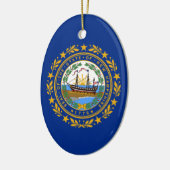 vlag van New Hampshire Keramisch Ornament (Links)